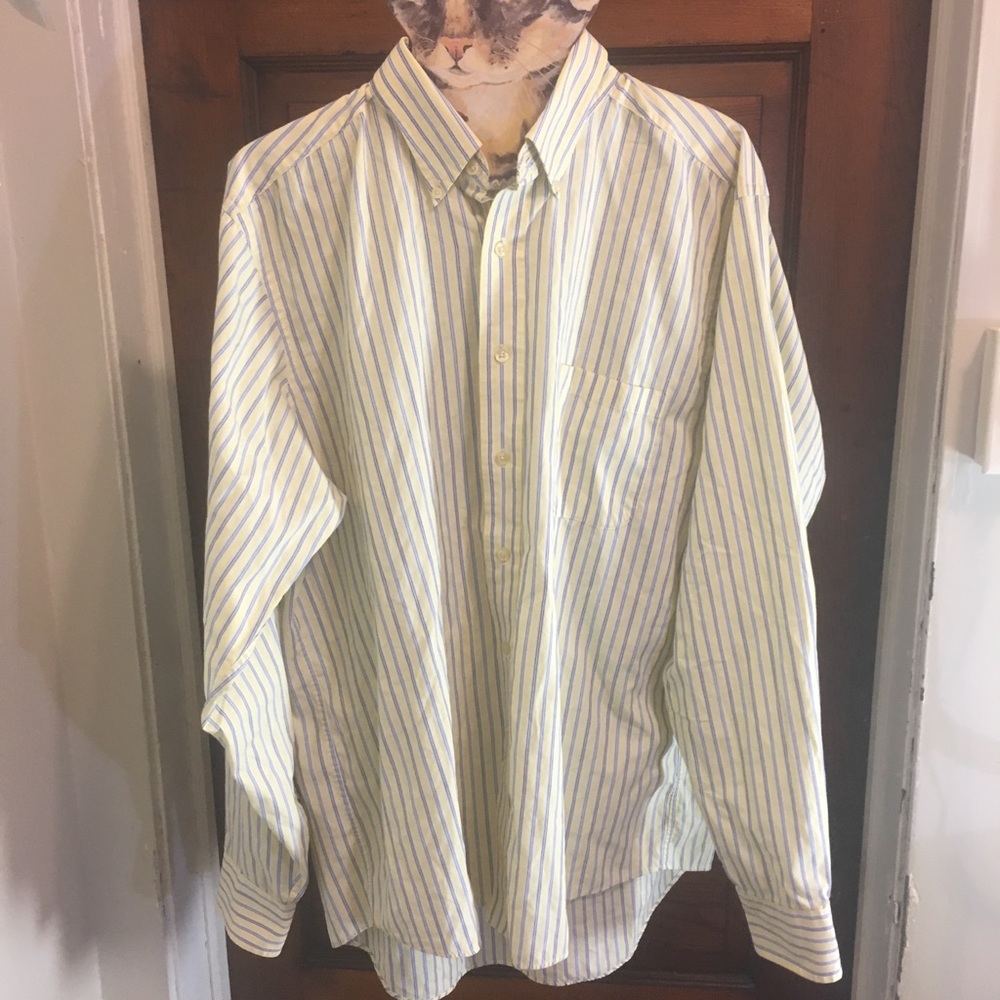 Chaps Yellow & Blue Striped Shirt
